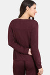 Zivame Light Jaspe Knit Poly Sweatshirt - Windsor Wine — thumbnail 4